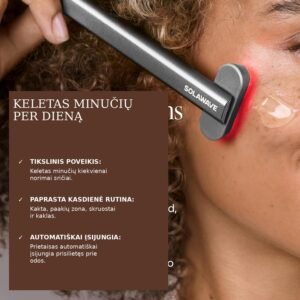 LED šviesos terapijos veido priežiūros prietaisas | Raudona arba mėlyna šviesa SOLAWAVE